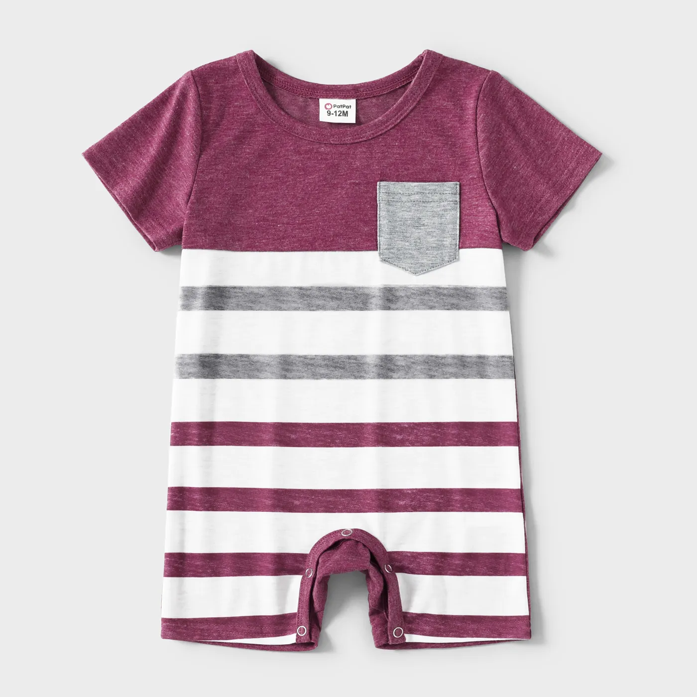 Family Matching Solid V Neck Sleeveless Button Up Drawstring Dresses and Striped Colorblock Short-sleeve T-shirts Sets  image 1