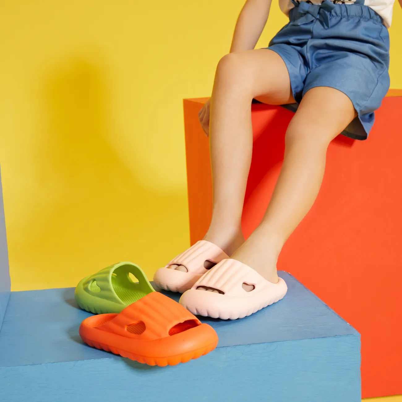 Toddler / Kid Solid Slippers Light Pink big image 1
