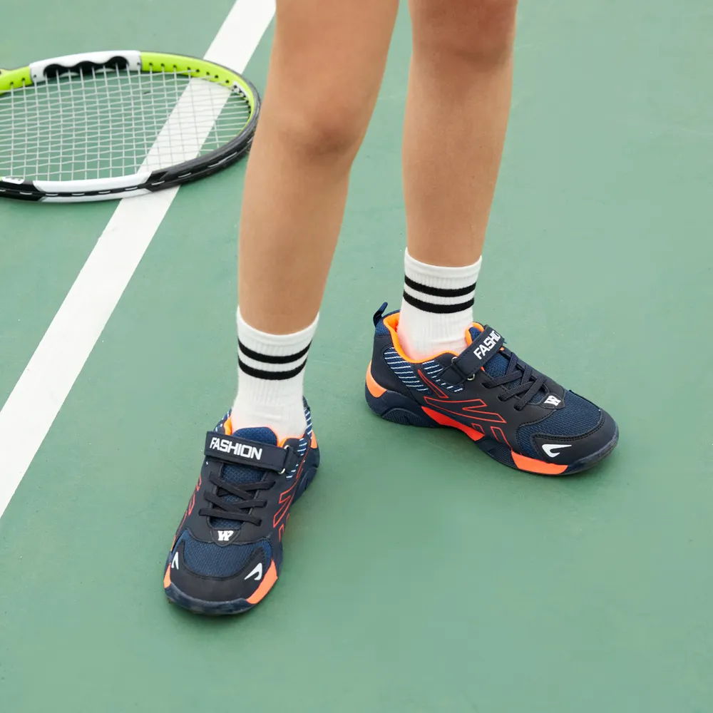 Toddler / Kid Navy Velcro Closure Mesh Panel Breathable Sports Shoes big image 8