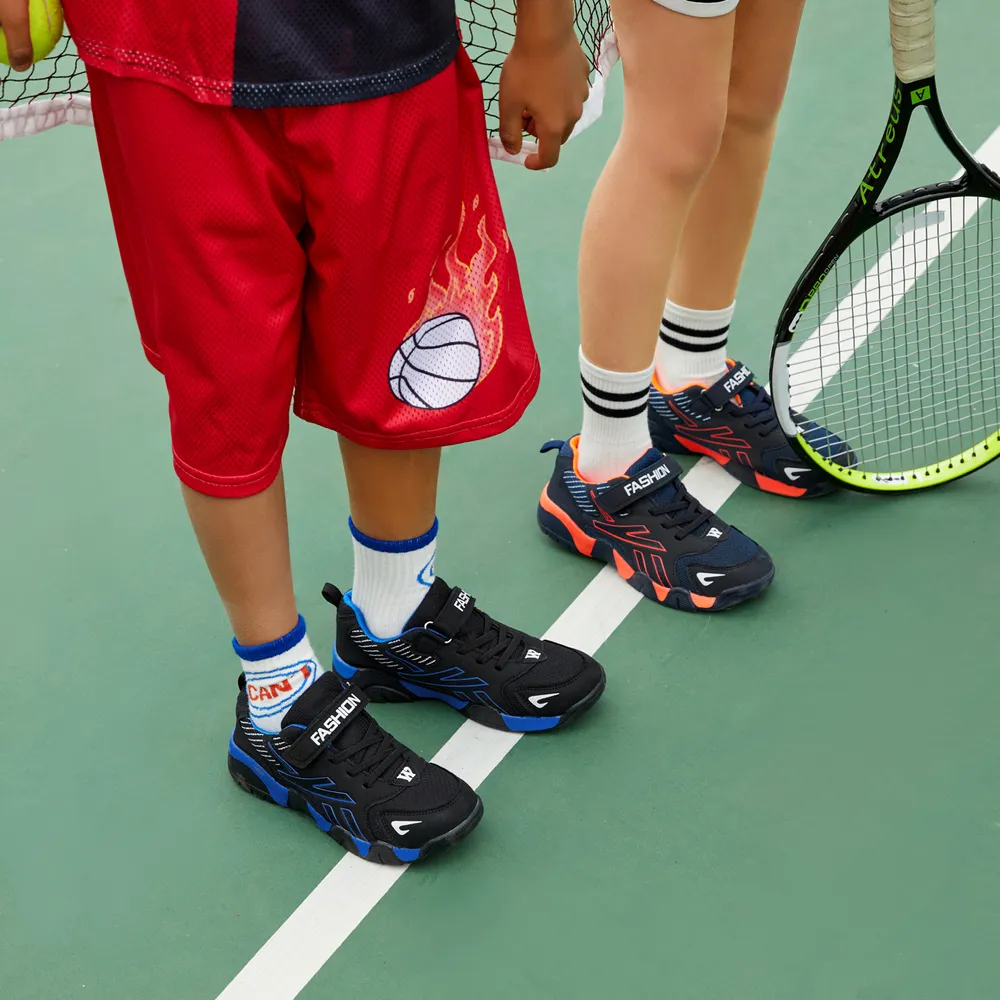 Toddler / Kid Navy Velcro Closure Mesh Panel Breathable Sports Shoes big image 7