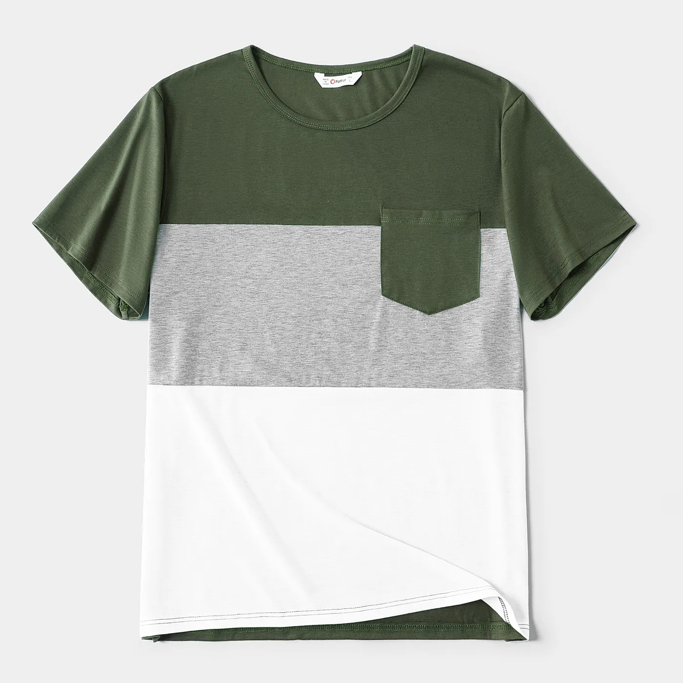 Family Matching Dark Green Swiss Dot Halter Neck Sleeveless Maxi Dresses and Colorblock Short-sleeve T-shirts Sets