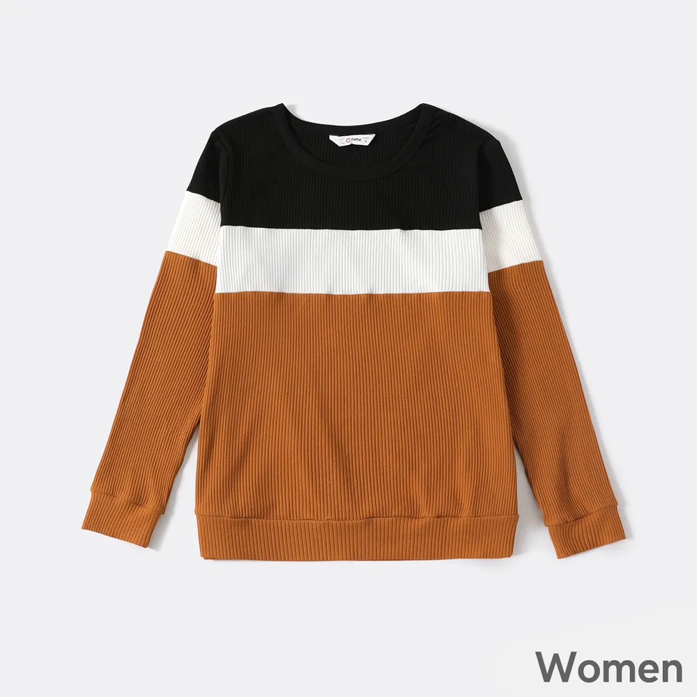 Color Block Family Matching Crewneck Long-sleeve Sweatshirts big image 6