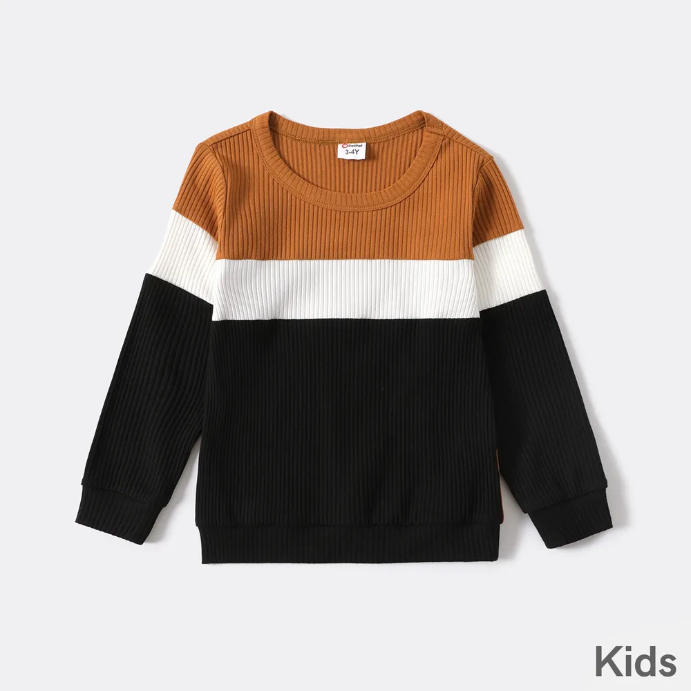 Color Block Family Matching Crewneck Long-sleeve Sweatshirts  big image 5