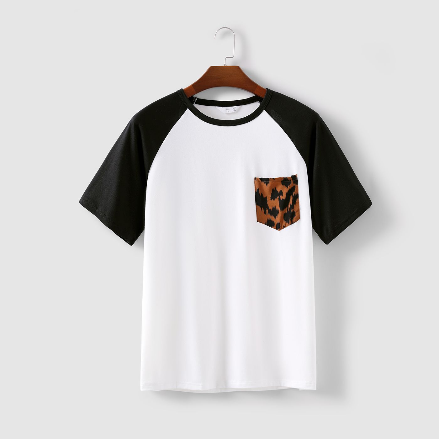 Family Matching Brown Leopard Halter Neck Sleeveless Belted Dresses And Raglan-sleeve T-shirts Sets