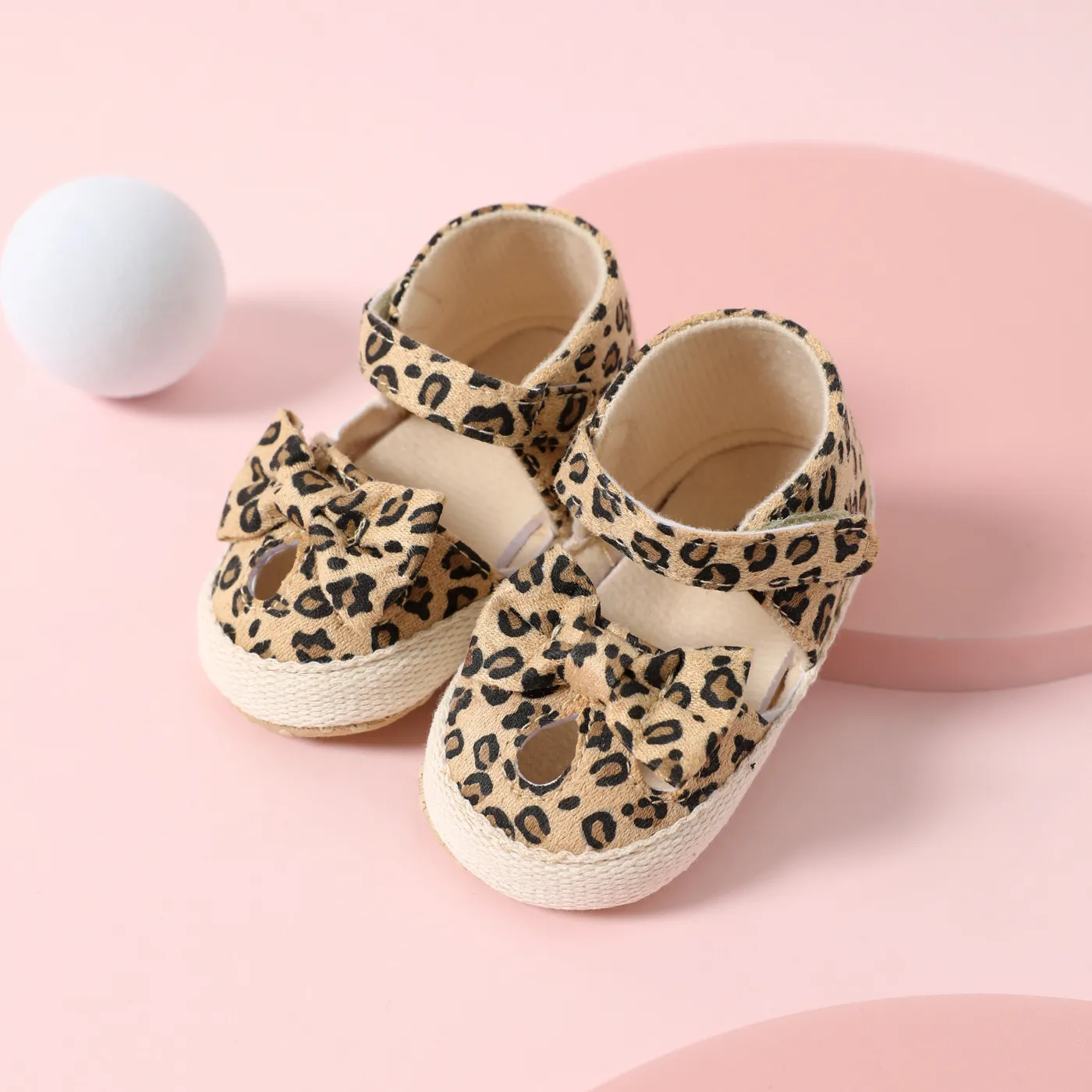 Baby Girl Denim Leopard Print Bow Decor Sleeveless Overalls/ Handbag/ Shoes