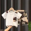 2 Stück Kleinkinder Jungen Aufgesetzte Tasche Klassisch T-Shirt-Sets  image 1