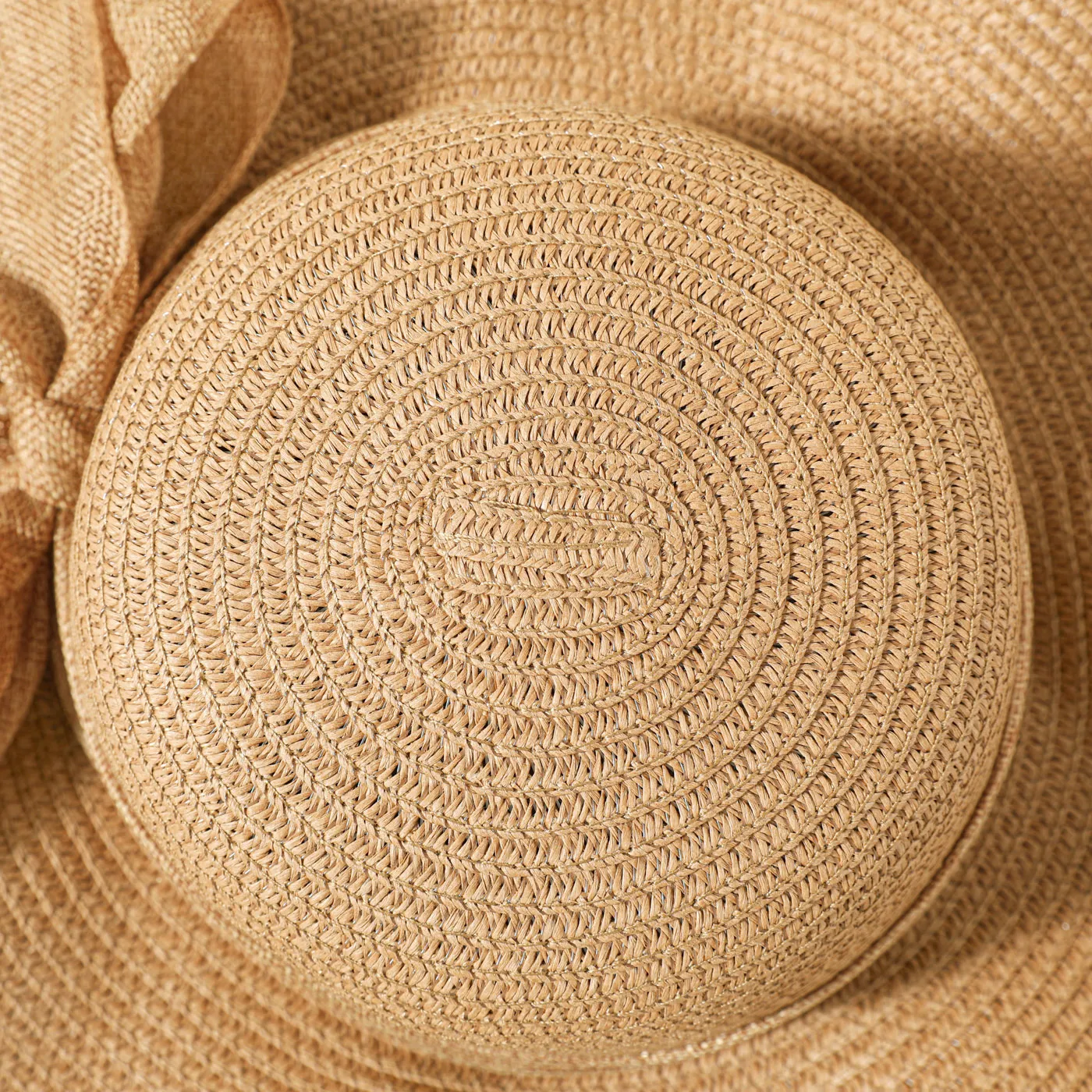 大蝴蝶結裝飾卡其色草帽為媽媽和我  big image 8