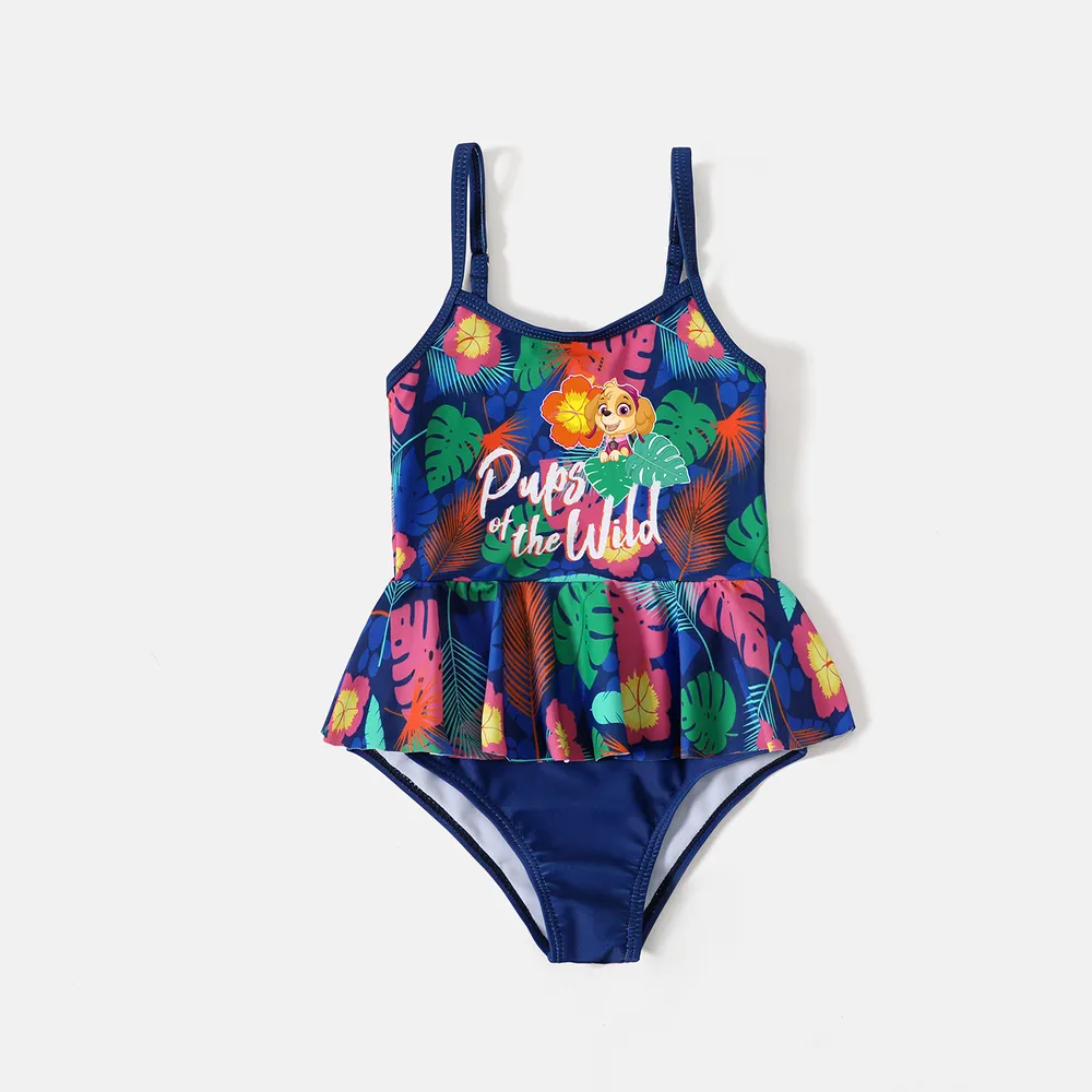 PAW Patrol Family Matching Allover Palm Leaf Print One-piece Swimsuit and Graphic Swim Trunks  big image 6