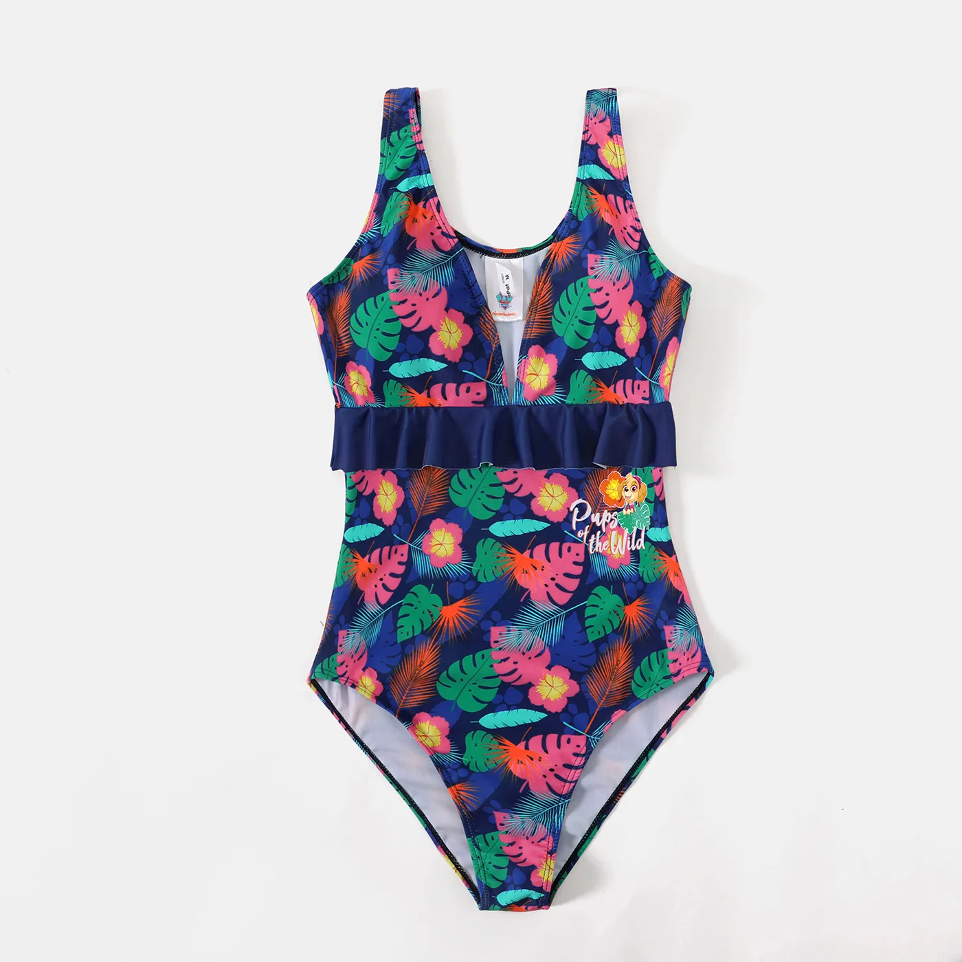 PAW Patrol Family Matching Allover Palm Leaf Print One-piece Swimsuit and Graphic Swim Trunks  big image 9