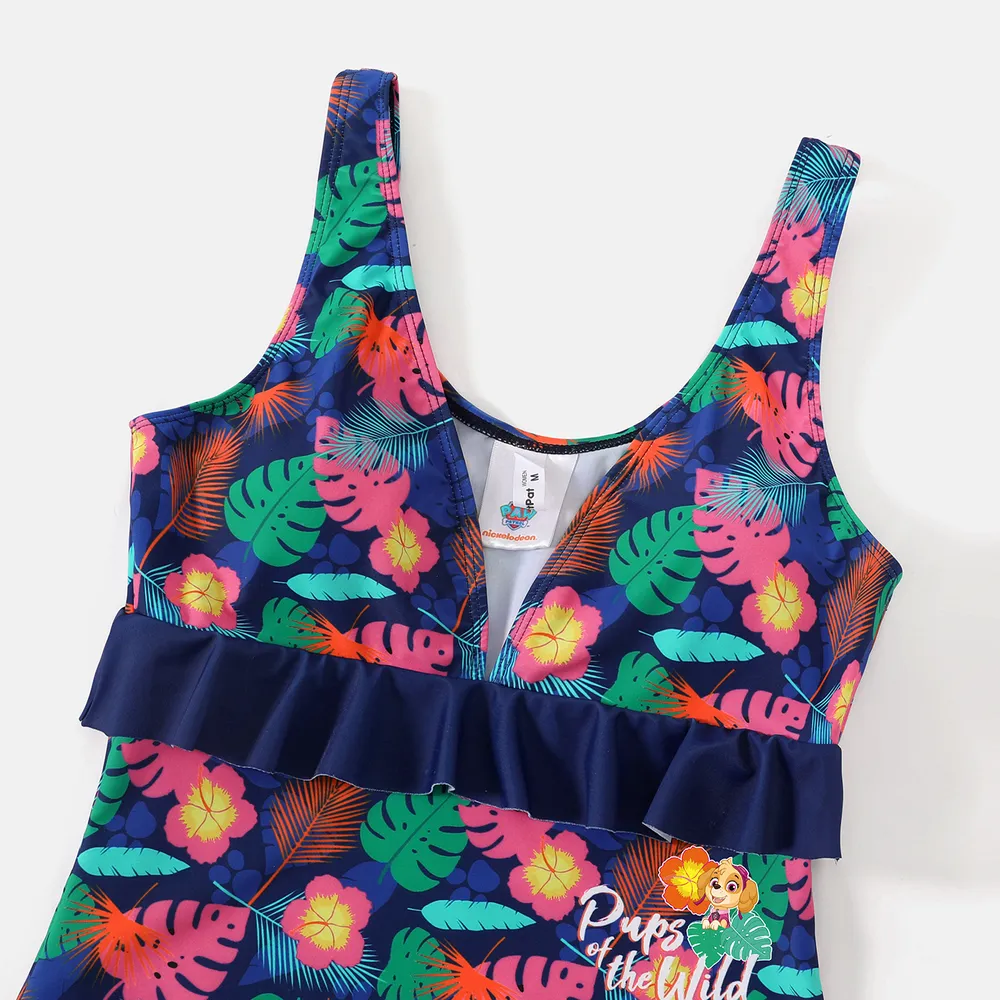 PAW Patrol Family Matching Allover Palm Leaf Print One-piece Swimsuit and Graphic Swim Trunks big image 10