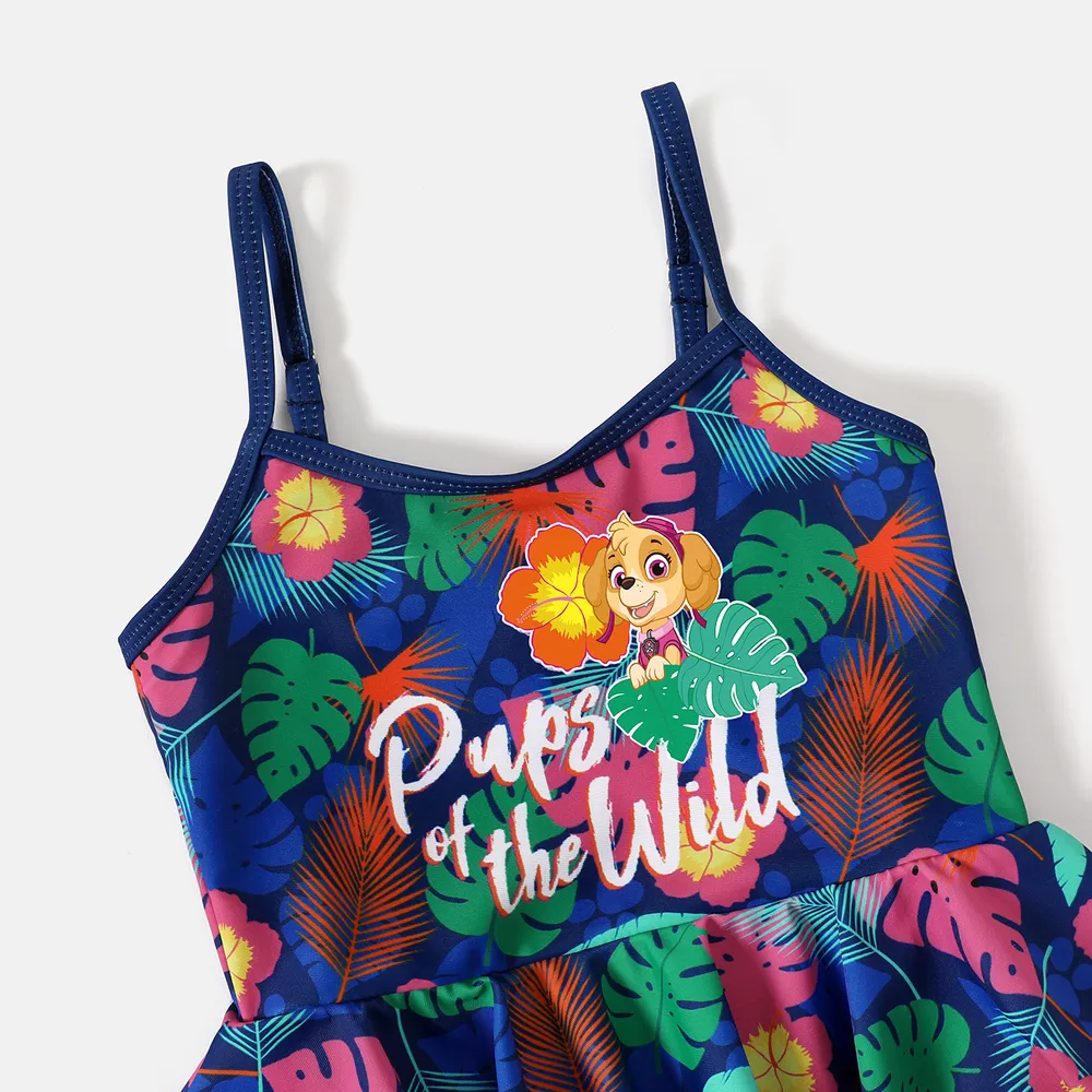 PAW Patrol Family Matching Allover Palm Leaf Print One-piece Swimsuit and Graphic Swim Trunks big image 7
