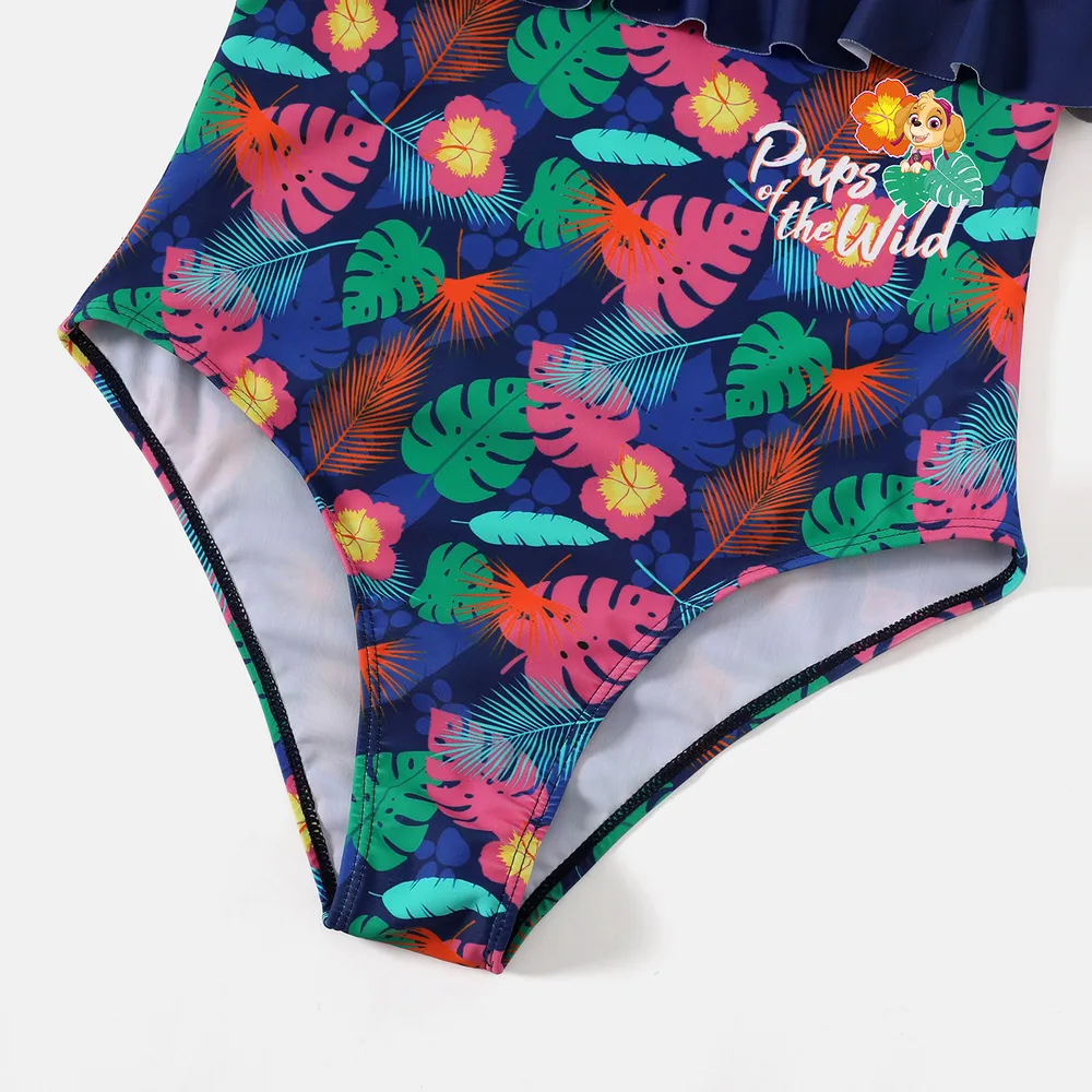PAW Patrol Family Matching Allover Palm Leaf Print One-piece Swimsuit and Graphic Swim Trunks big image 12