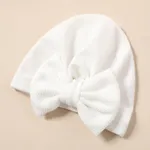 Baby Solid Textured Bow Turban Hut weiß