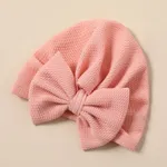 Baby Solid Textured Bow Turban Hut Rosengold