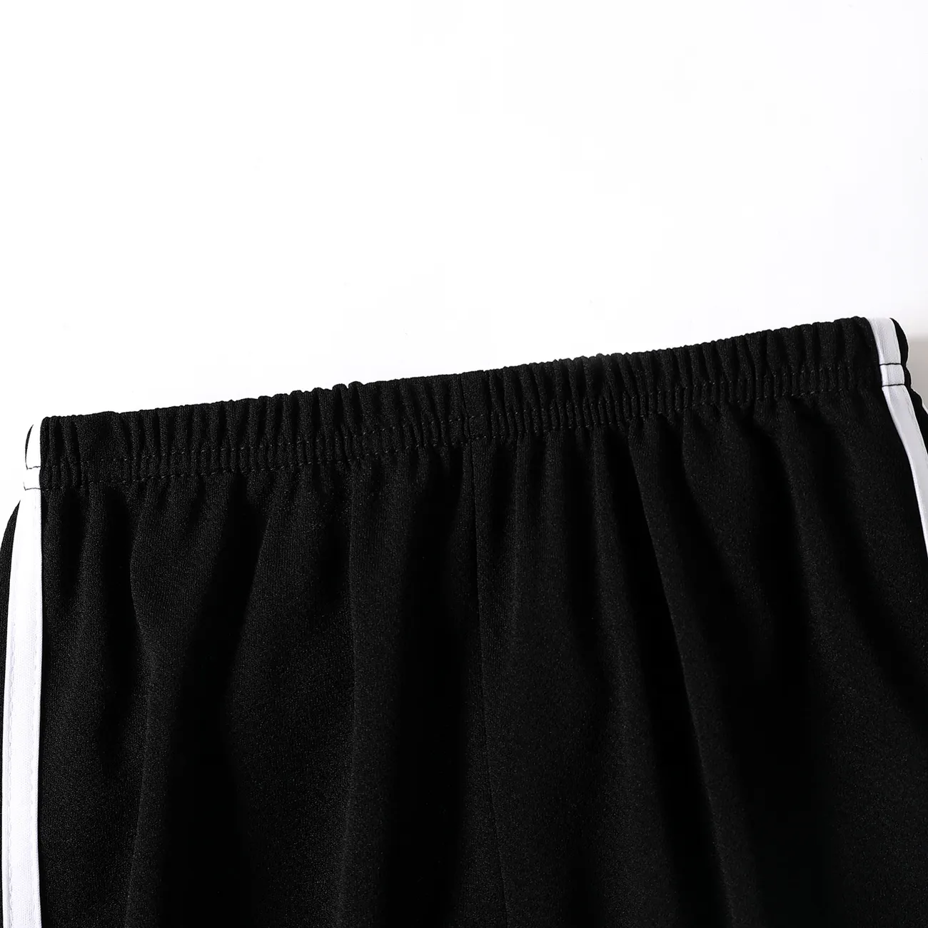 Pantalones finos hasta el tobillo transpirables a rayas deportivas para niño/niña para verano/otoño Negro big image 1