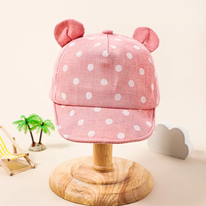 Baby Cartoon Dual Ears Design Polka Dots Gorra de béisbol