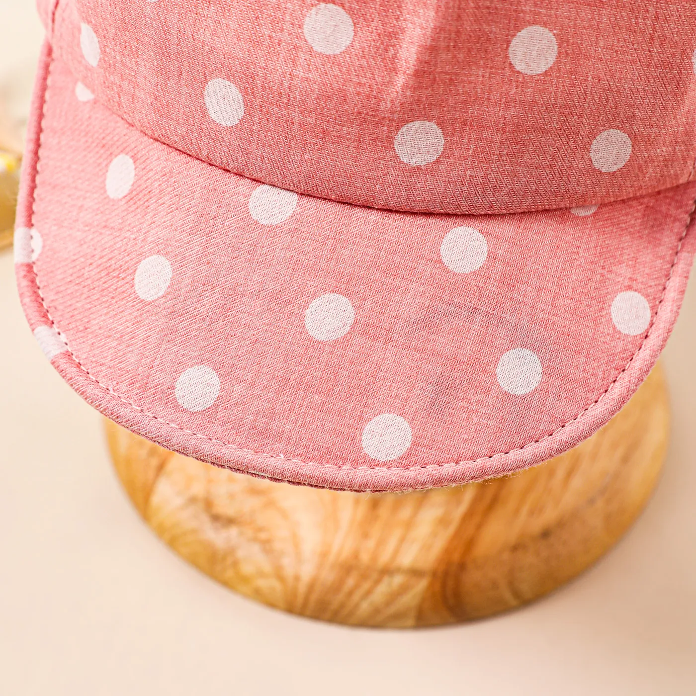 Baby Cartoon Dual Ears Design Polka Dots Baseball Cap Pink image 4