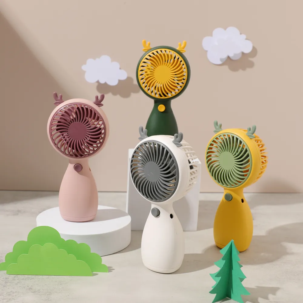 Handheld Fan Cartoon Portable Mini Hand Fan USB Rechargeable Personal Fan for Office Outdoor Travel big image 1