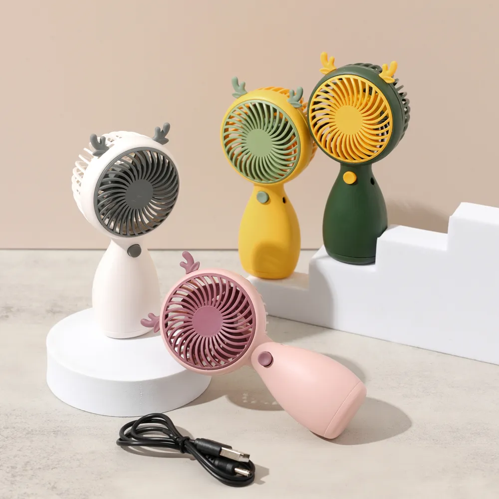 Handheld Fan Cartoon Portable Mini Hand Fan USB Rechargeable Personal Fan for Office Outdoor Travel big image 3