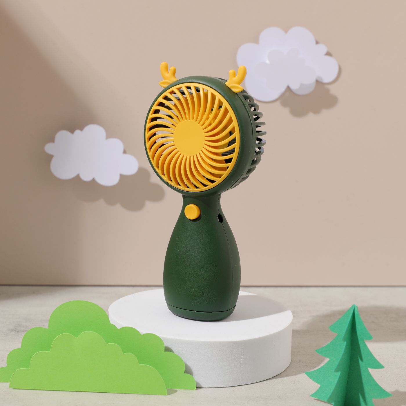 

Handheld Fan Cartoon Portable Mini Hand Fan USB Rechargeable Personal Fan for Office Outdoor Travel