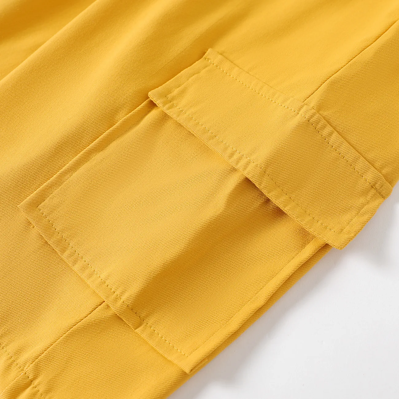 طفل رضيع بلون جيب تصميم جيب السراويل المرنة الأصفر big image 1