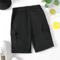 Kid Boy Solid Color Pocket Design Elasticized Shorts  image 5