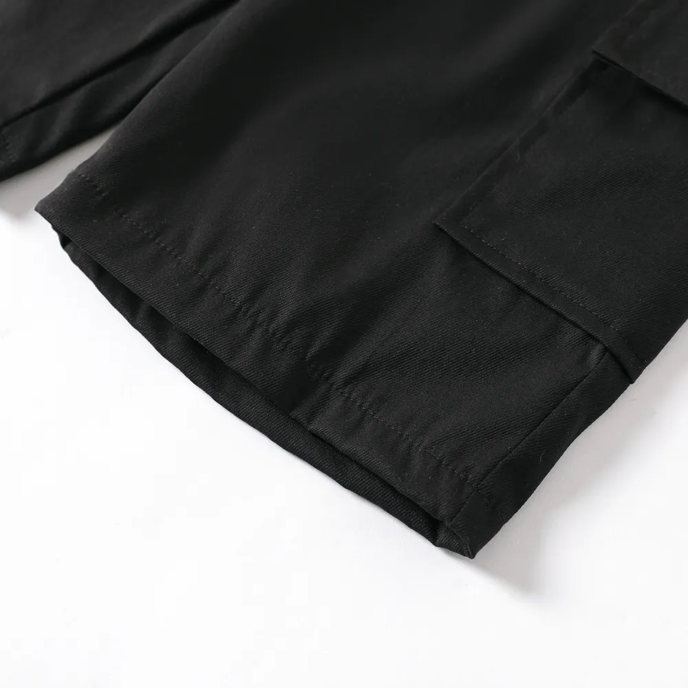 Kid Boy Solid Color Pocket Design Elasticized Shorts big image 4