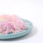 Pacote com 500 laços de cabelo elásticos multicoloridos descartáveis enlatados para meninas Cor-C