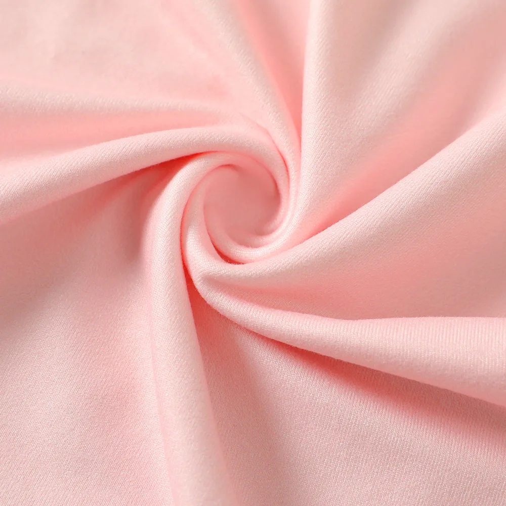 Kid Girl Unicorn Print Short-sleeve Light Pink Dress  big image 3