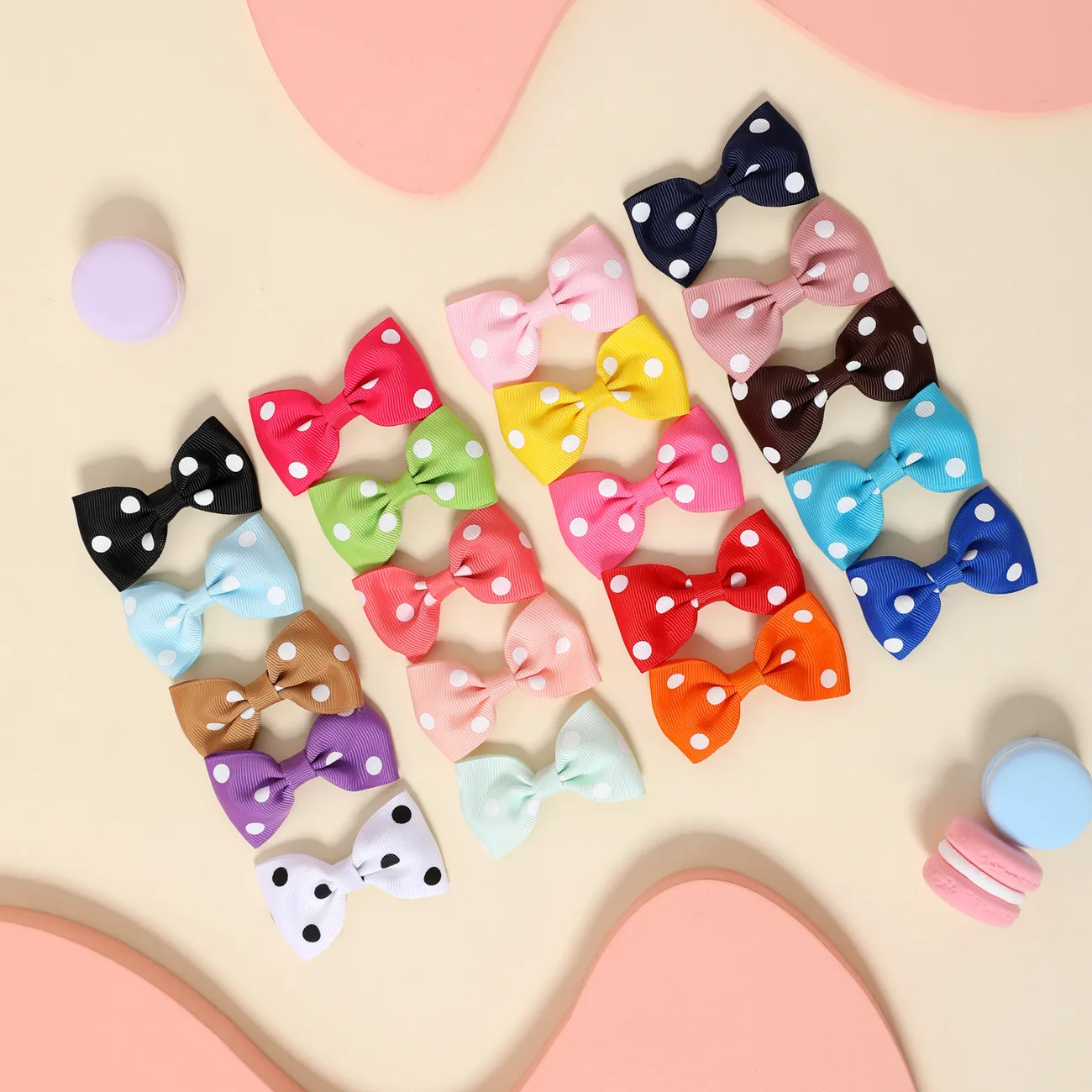 10er-Pack Haarspangen mit gerippten Polka Dots Schleifen Haarschmuck für Mädchen Mehrfarbig big image 1
