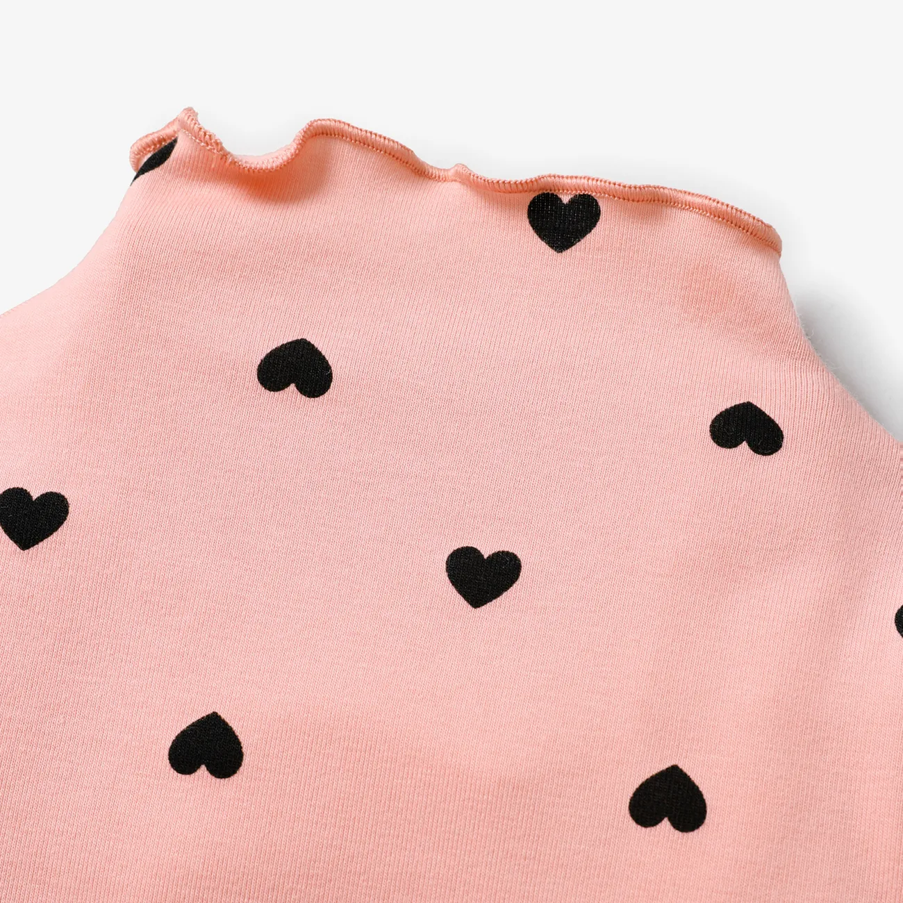 Kleinkinder Mädchen Quadratischer Kragen Lässig Langärmelig T-Shirts rosa big image 1