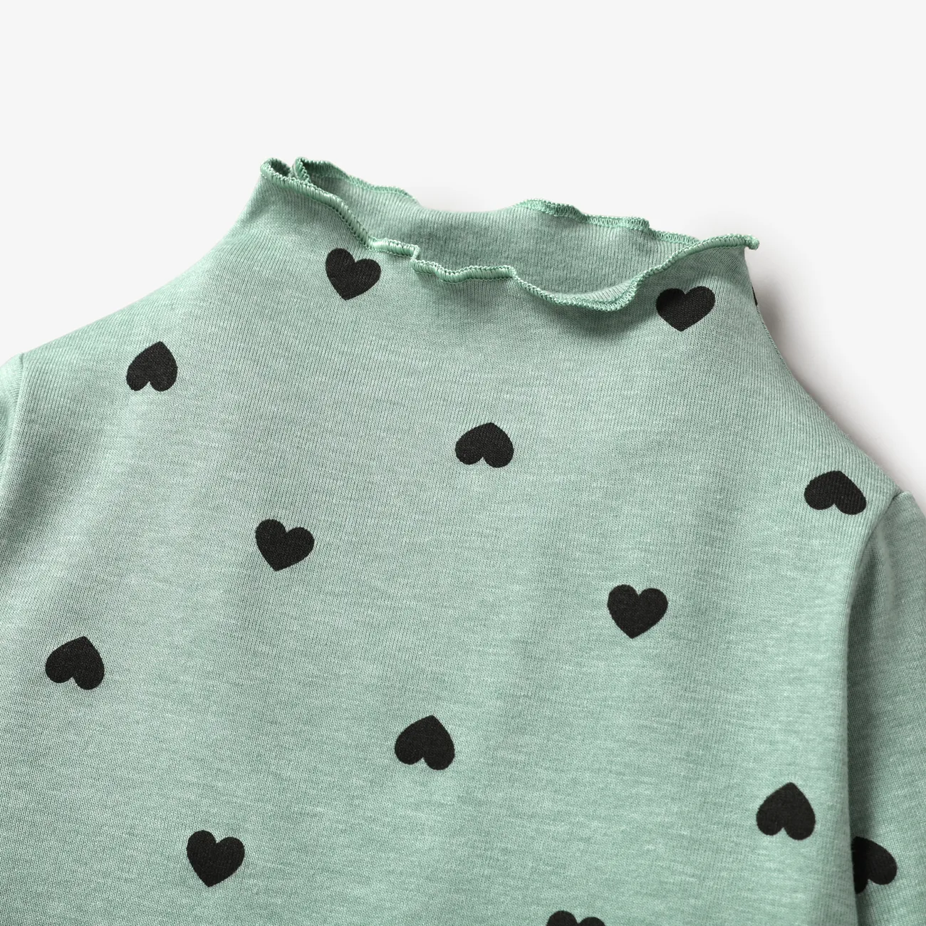 Baby / Toddler Girl Pretty Heart Allover Solid Top Green big image 1