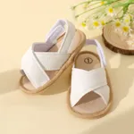 Baby / Toddler Crisscross Strap Slingback Open Toe Soft Sole Sandals Prewalker Shoes White image 3