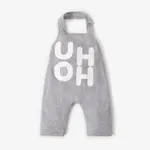 Baby / Toddler Trendy Letter Print Strappy Onesies Light Grey