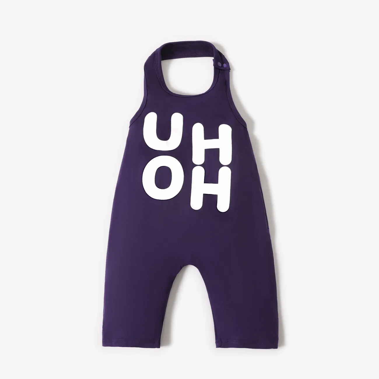 Baby / Toddler Trendy Letter Print Strappy Onesies Royal Blue big image 1