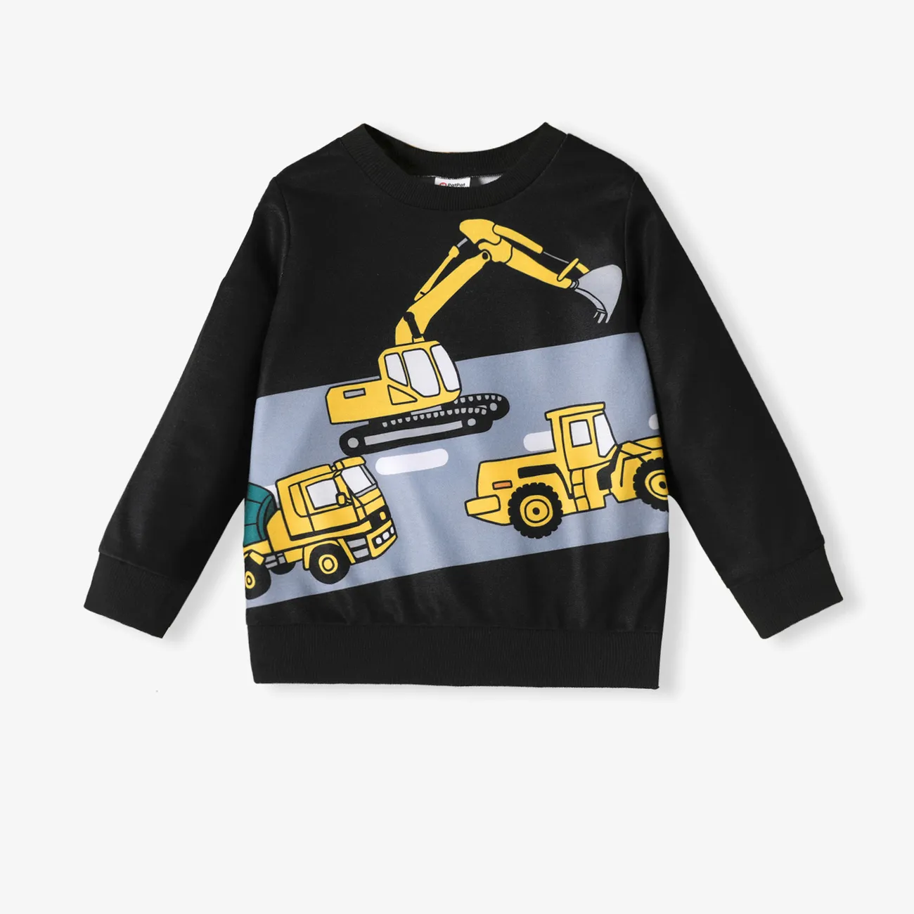 Toddler Boy Casual Vehicle Print Pullover Sweatshirt  big image 1