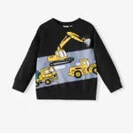 Toddler Boy Casual Vehicle Print Pullover Sweatshirt Black