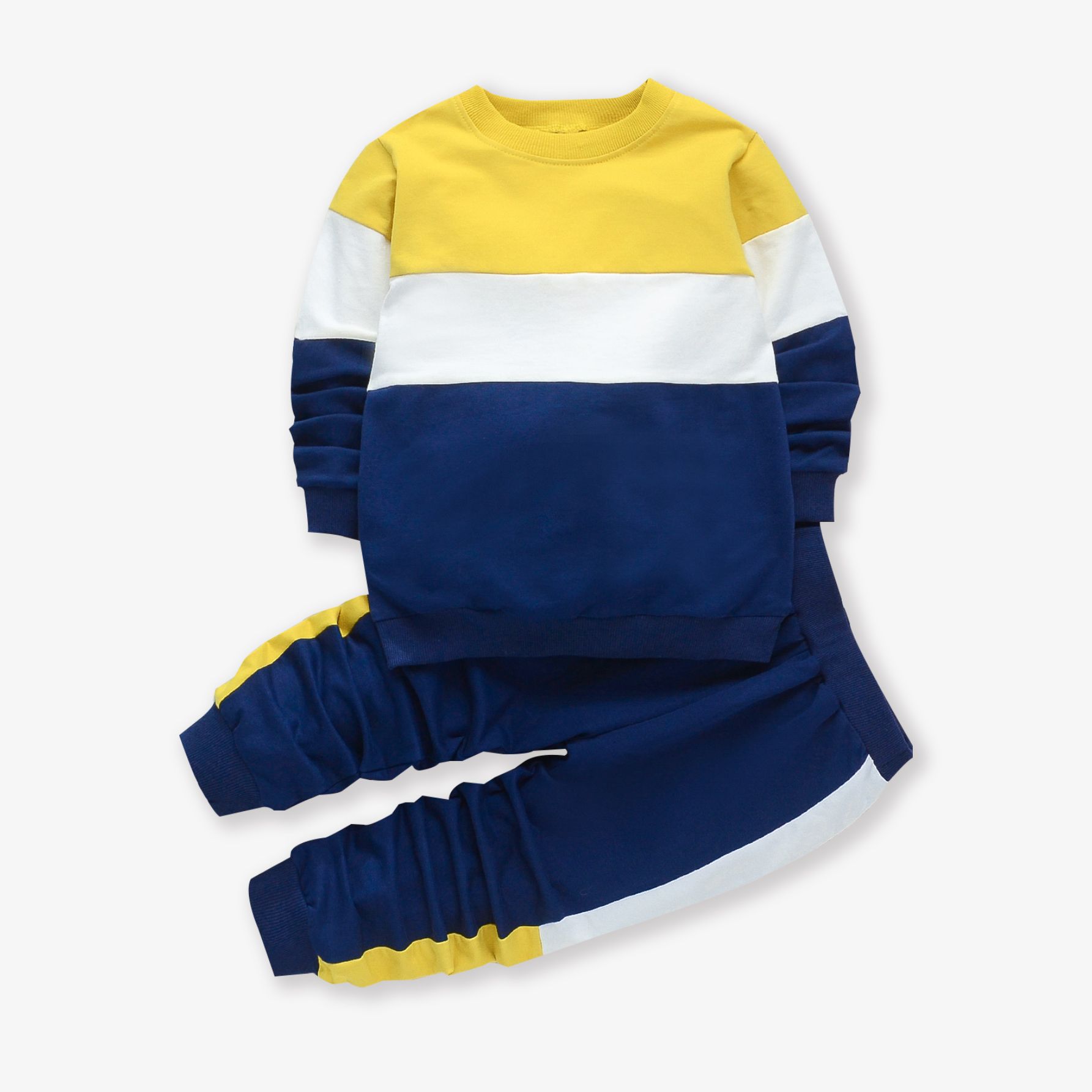 2-piece Toddler Boy/Girl Colorblock Pullover And Pants Casual Set