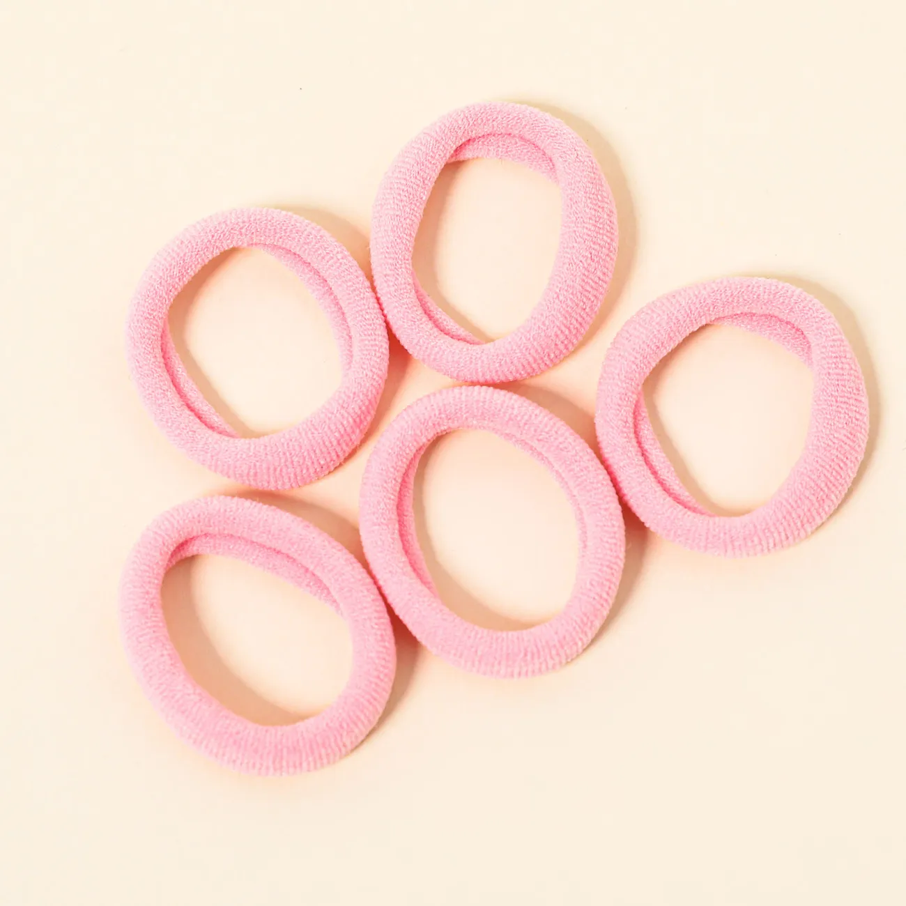 50-pack Multicolor Small Size Rubber Hair Ties for Girls Pink big image 1