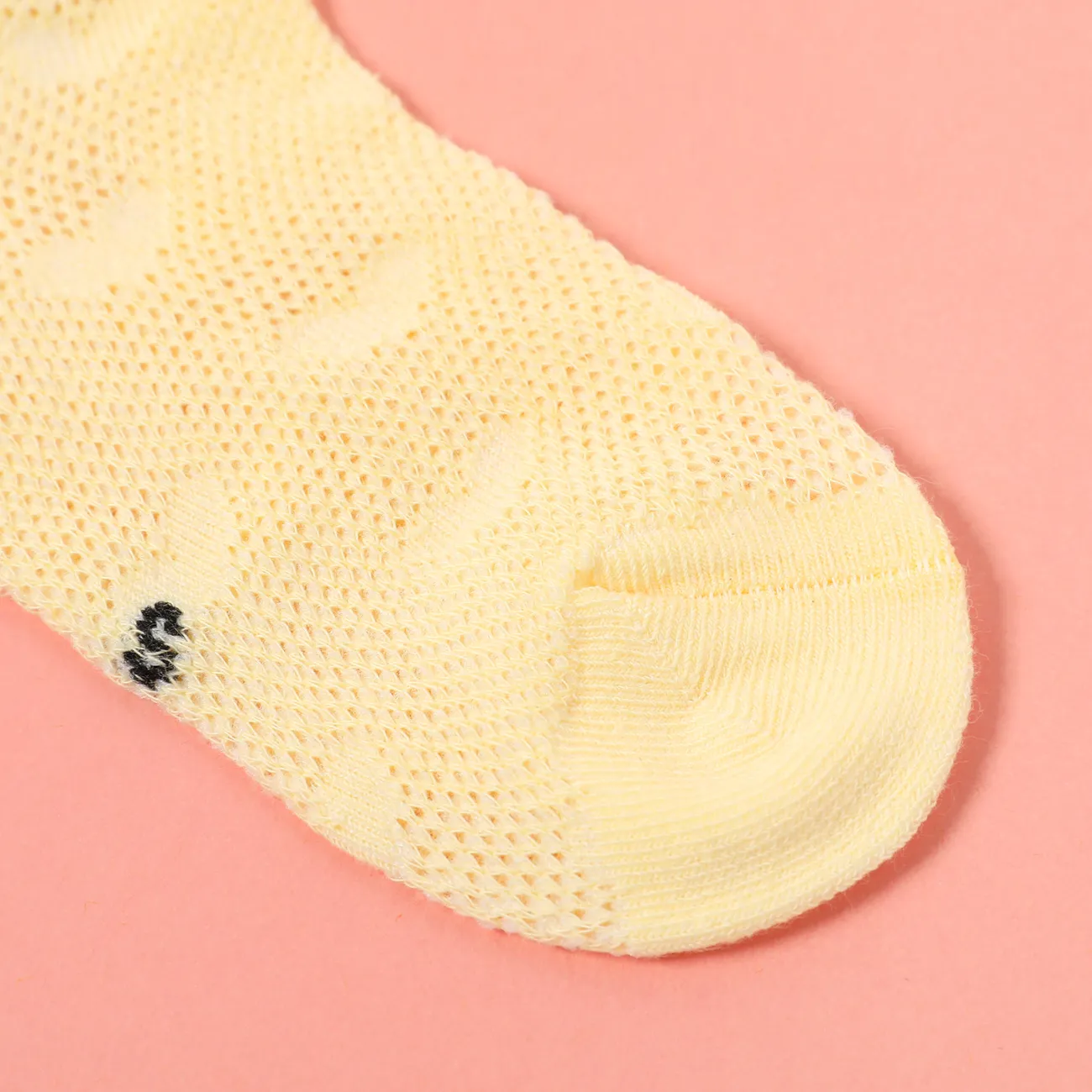 5-pairs Baby / Toddler / Kid Heart Stars Pattern Mesh Panel Socks Pink big image 1