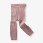 Baby Multi Color Solid Ribbed Tights Leggings Pink