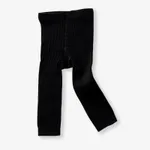 Baby Multi Color Solid Ribbed Tights Leggings Black
