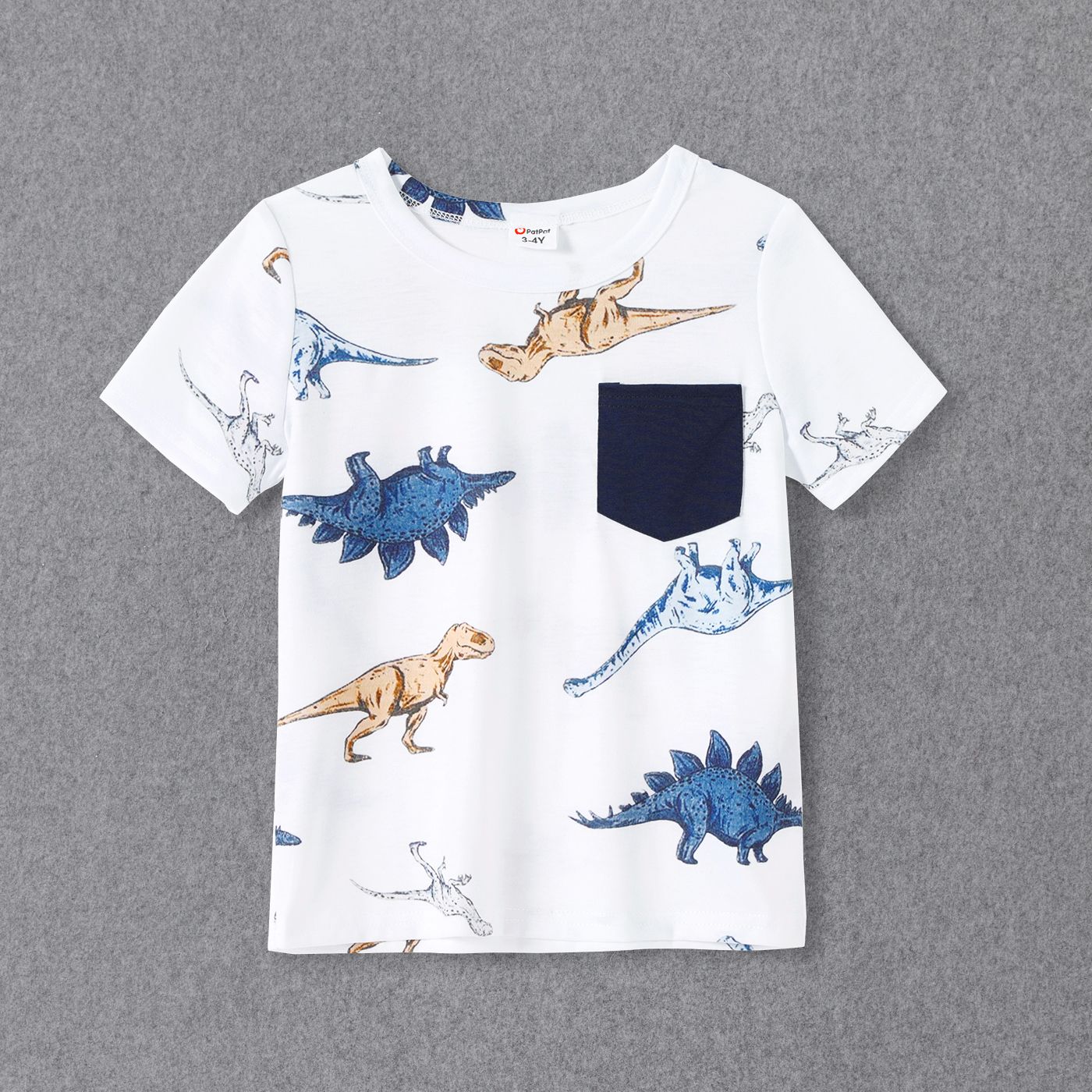 Family Matching All Over Dinosaur Print Spaghetti Strap Midi Dresses and Short-sleeve T-shirts Sets