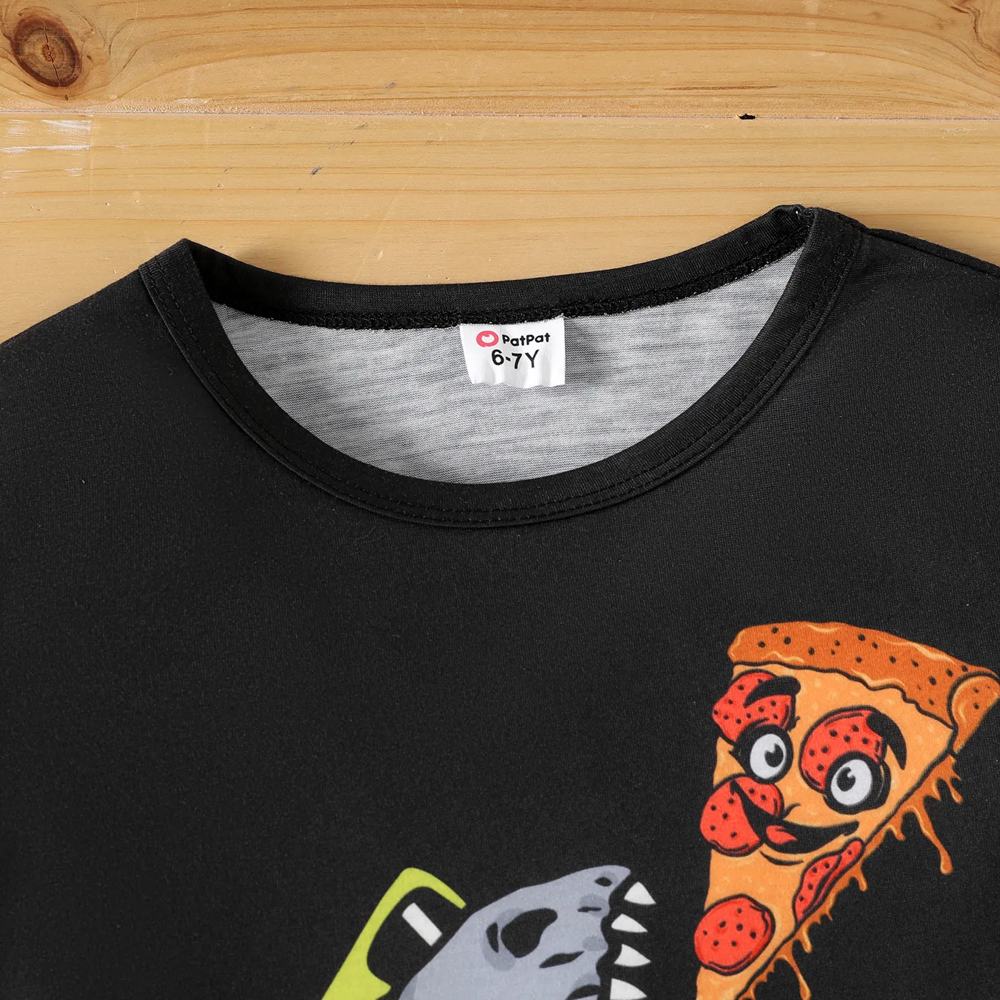 Kid Boy Animal Dinosaur Print Short-sleeve Tee Black image 3