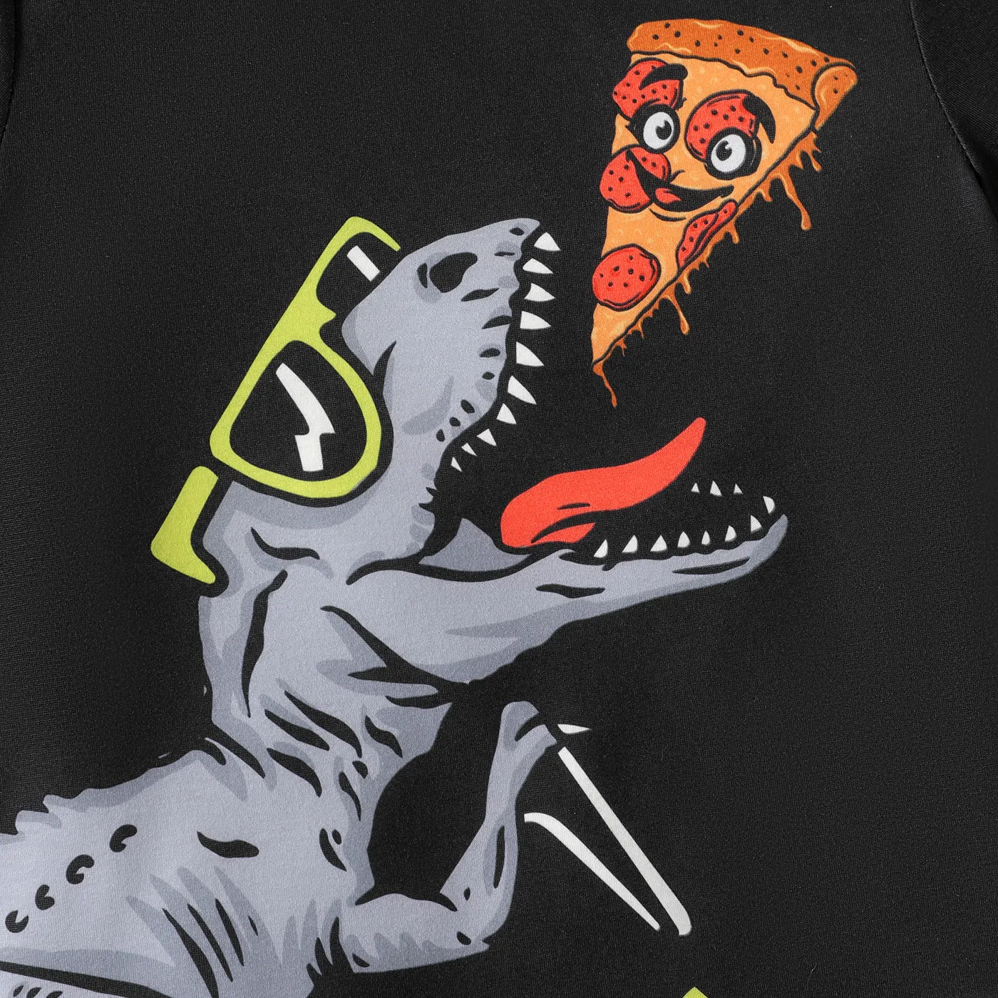 Kid Boy Animal Dinosaur Print Short-sleeve Tee Black image 2
