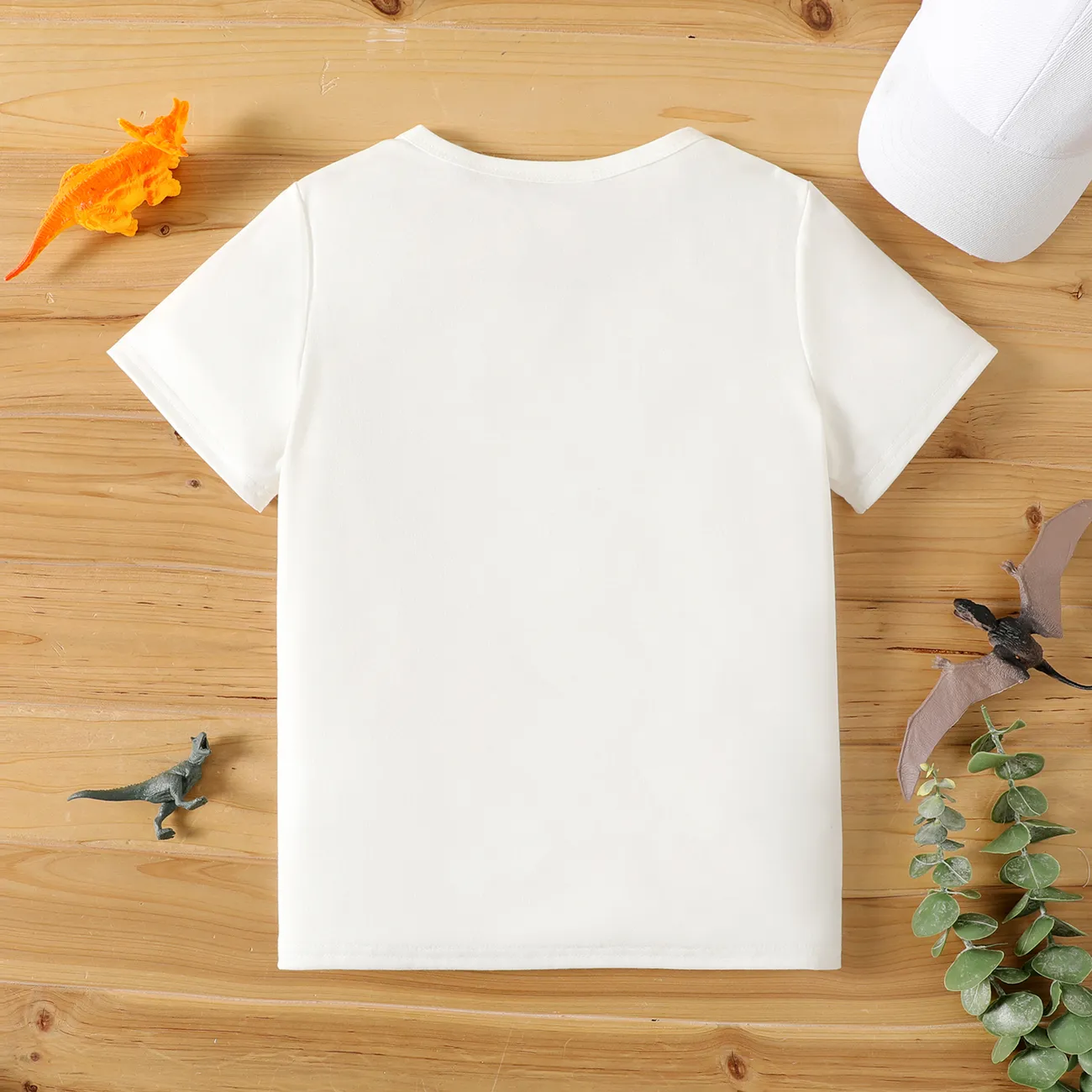 Enfants Garçon Motifs animaux Manches courtes T-Shirt Blanc big image 1