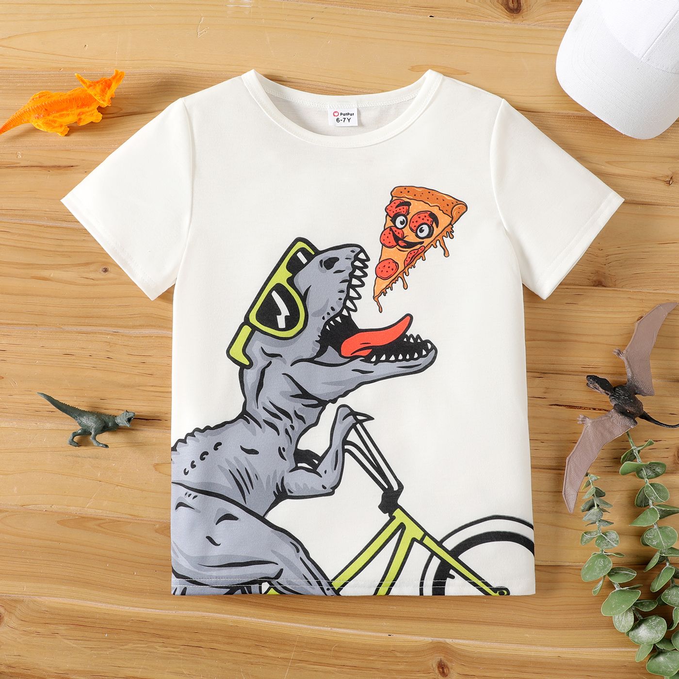 T-shirt à Manches Courtes à Imprimé Animal Dinosaure Enfant Garçon