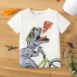Kid Boy Animal Dinosaur Print Short-sleeve Tee White