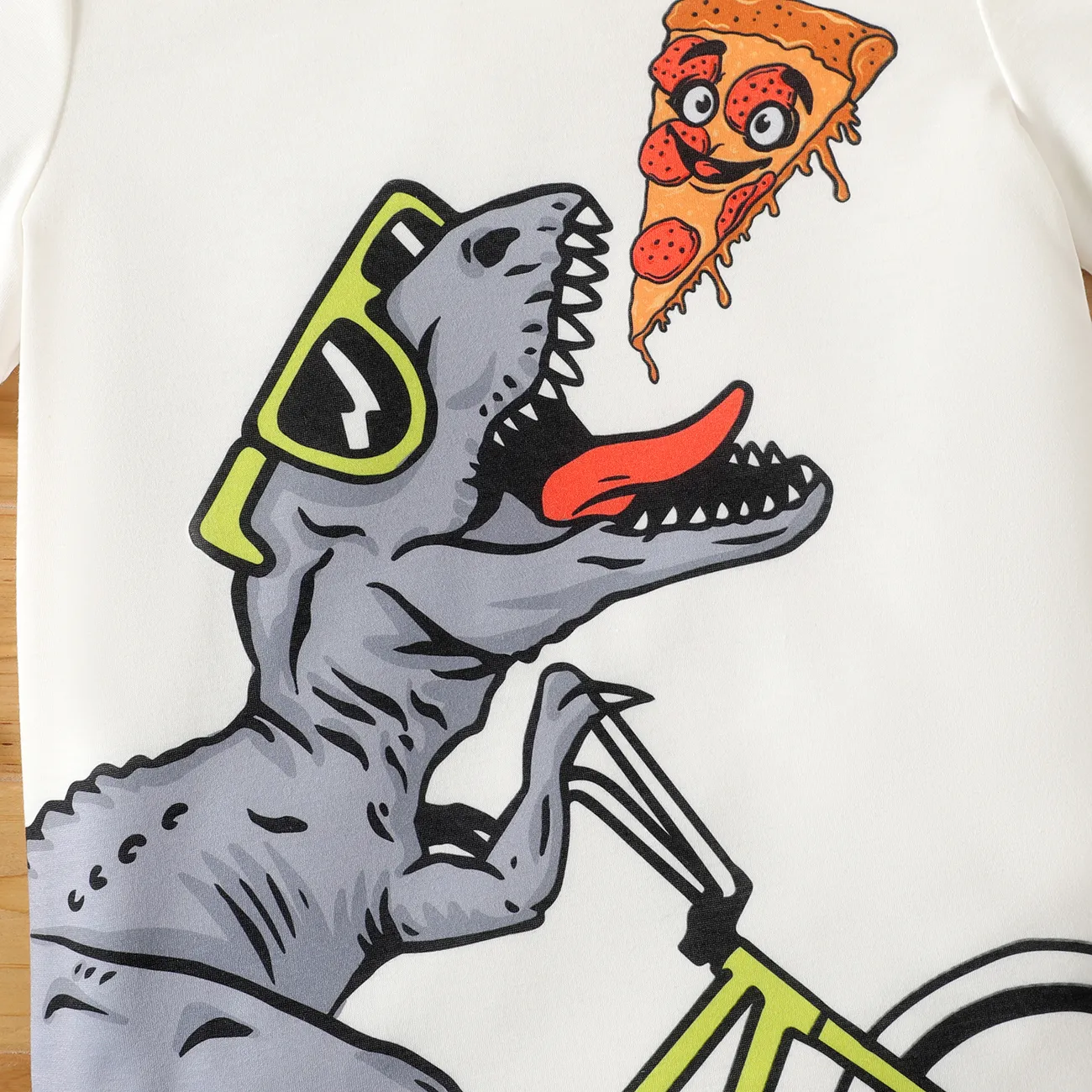 Kid Boy Animal Dinosaur Print Short-sleeve Tee White big image 1