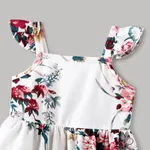 Family Matching All Over Floral Print Spaghetti Strap Dresses and Colorblock Short-sleeve T-shirts Sets  image 3